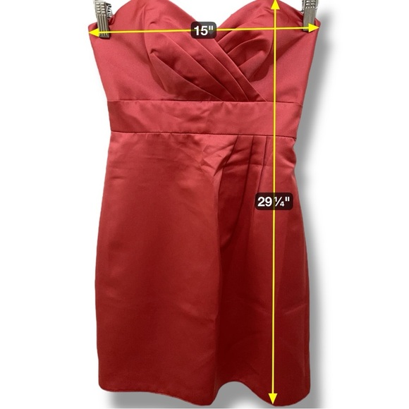 154 Alfred Angelo | EUC Elegant Red Strapless Mini Dress (Size 0) - Picture 11 of 11